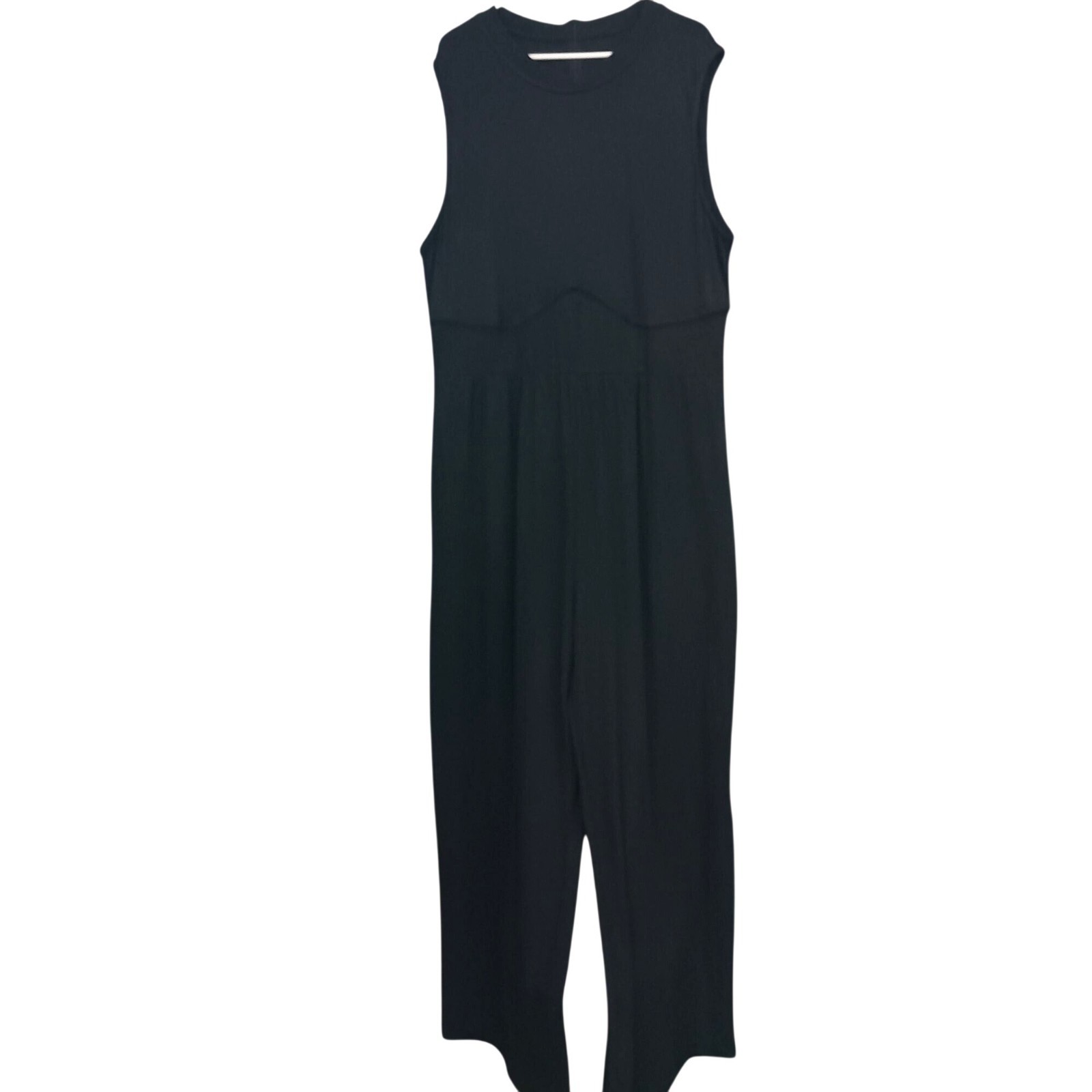Cider Bodycon Jumpsuit Womens 4XL Black Wide Leg Ribbed Knit Sleeveless Stretch