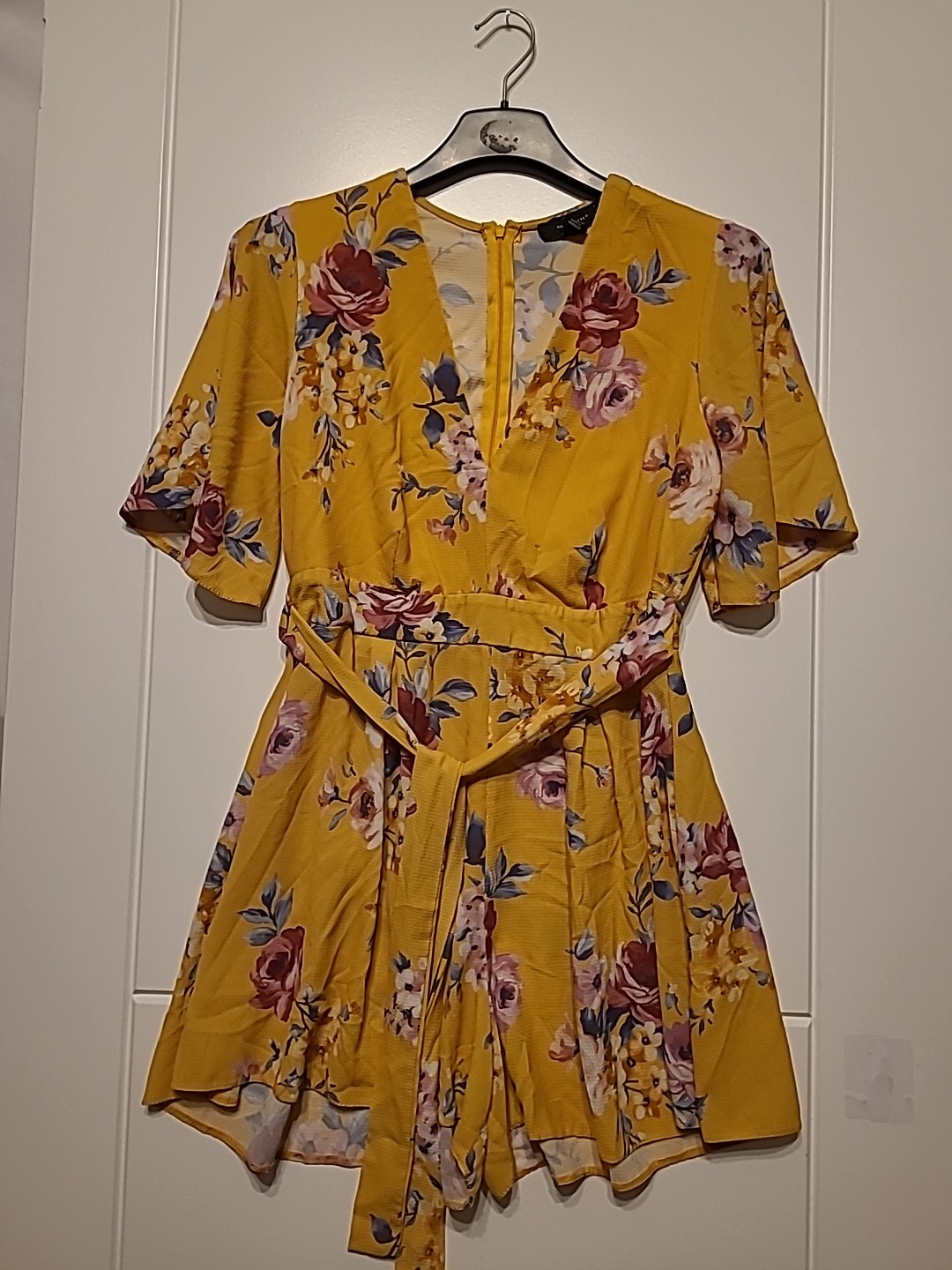 Atmosphere Size 12 Beautiful Jump Suit Yellow Floral Play Suit