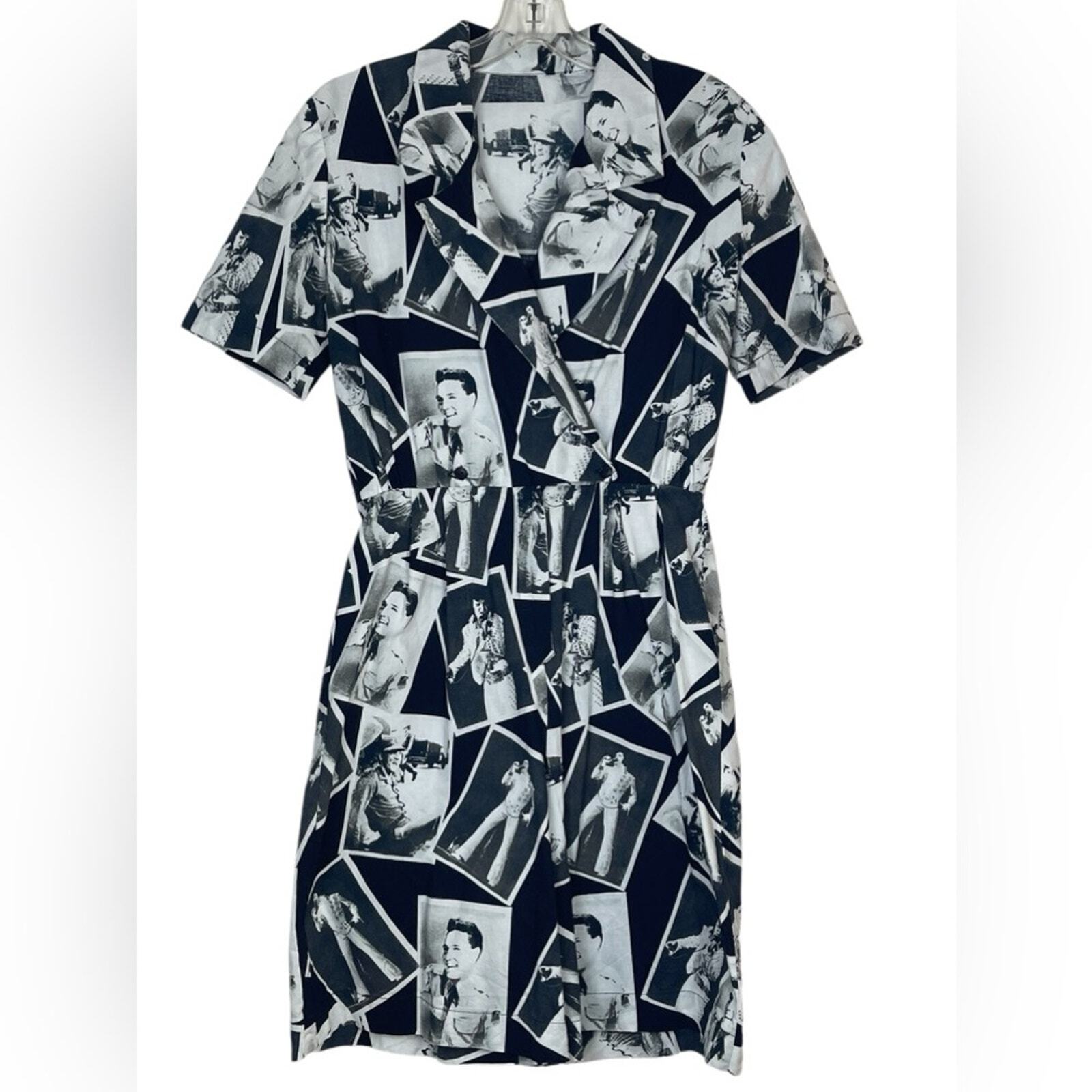 Vintage 80s 90s Retro 50s Pinup Style Cotton Elvis Presley Novelty Print Romper