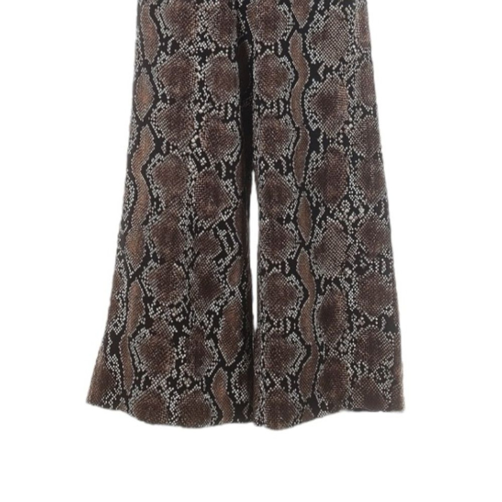 Aritzia Babaton Strapless Snake Print Flutter Jumpsuit Brown Size 2