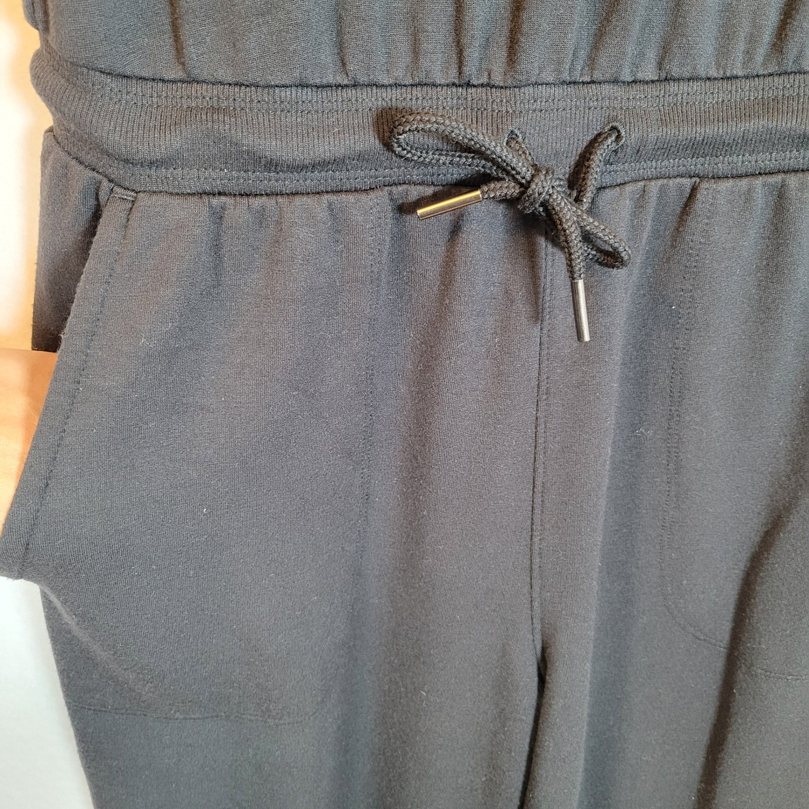 Athleta Womens Tank Pockets Jogger Jumpsuit Size XS Black Athleisure Loungewear