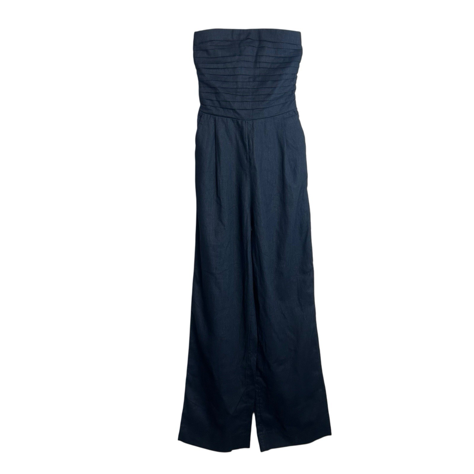 Abercrombie & Fitch Jumpsuit Womens XS Tall Black Wide Leg Strapless NEW