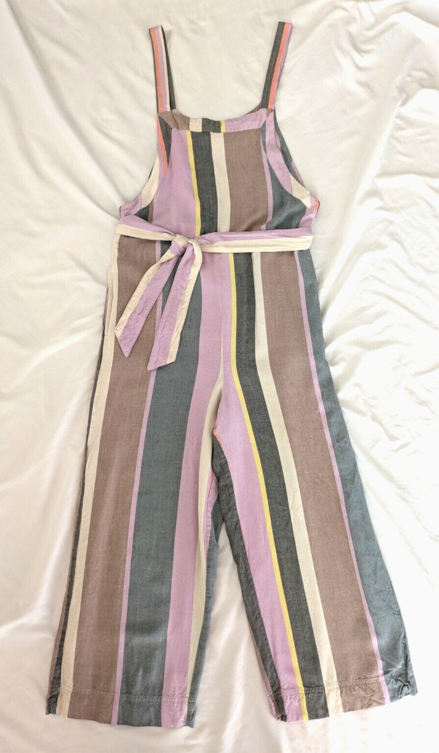 Patrons of Peace Womens Boho Multicolor Overall Jumpsuit Romper w/ Belt Sz S