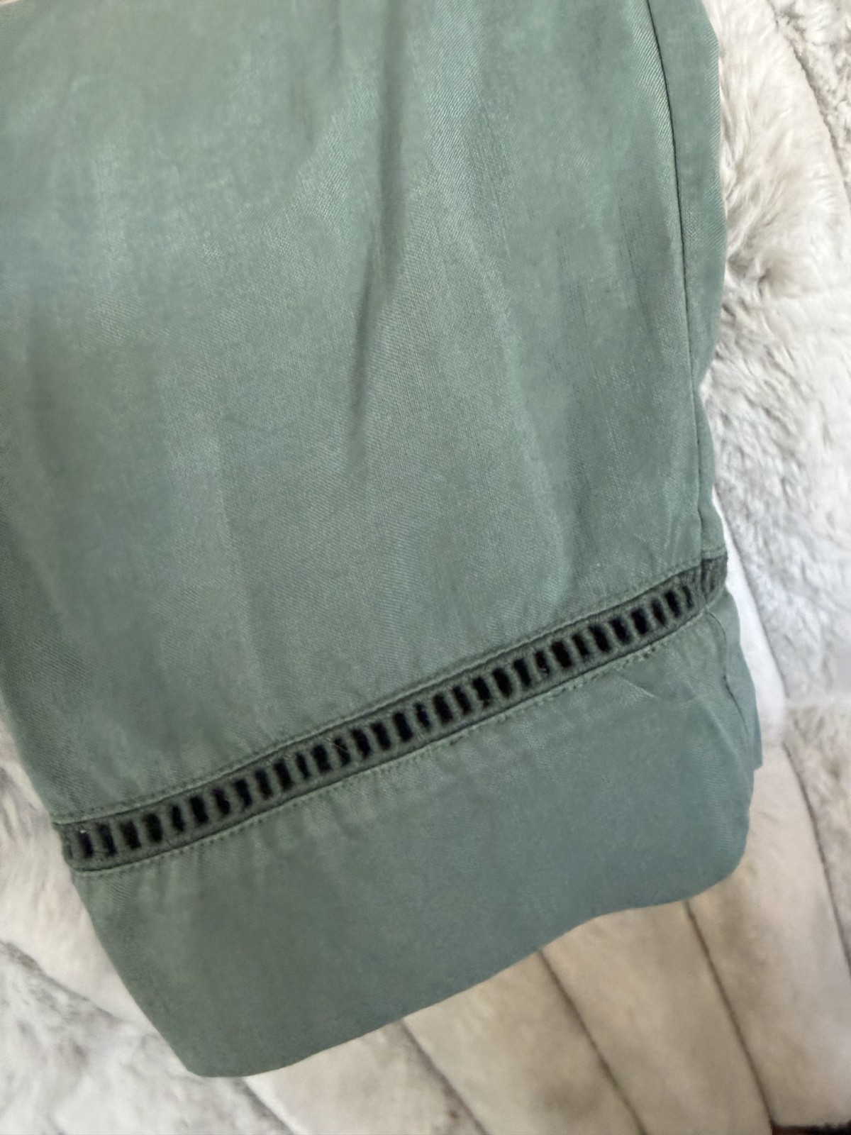Cloth & Stone Sage Green Wide Leg Jumpsuit XS Anthropologie Tie Back Boho