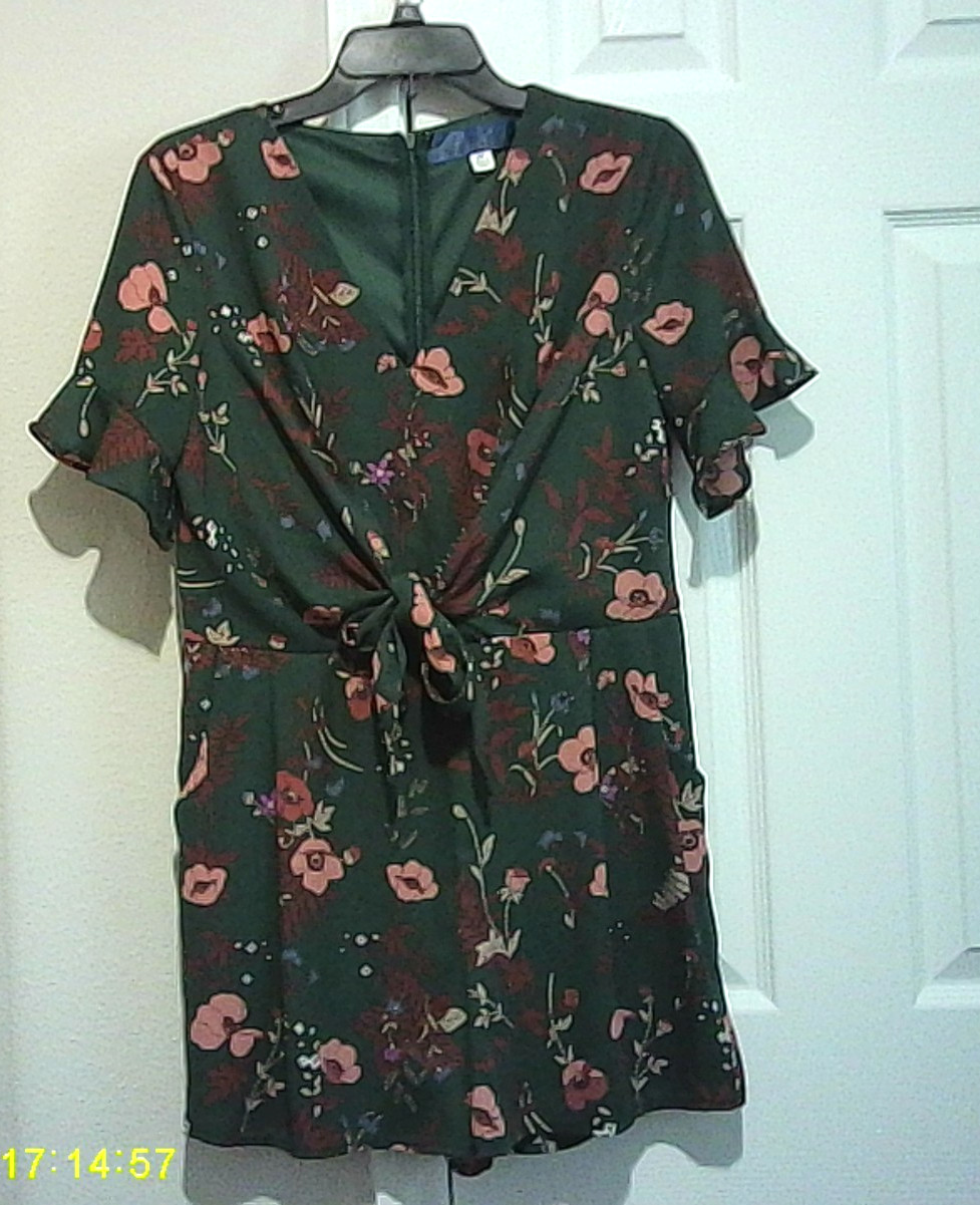 Blue Rain Women Green Romper Medium 70’s LOOK!