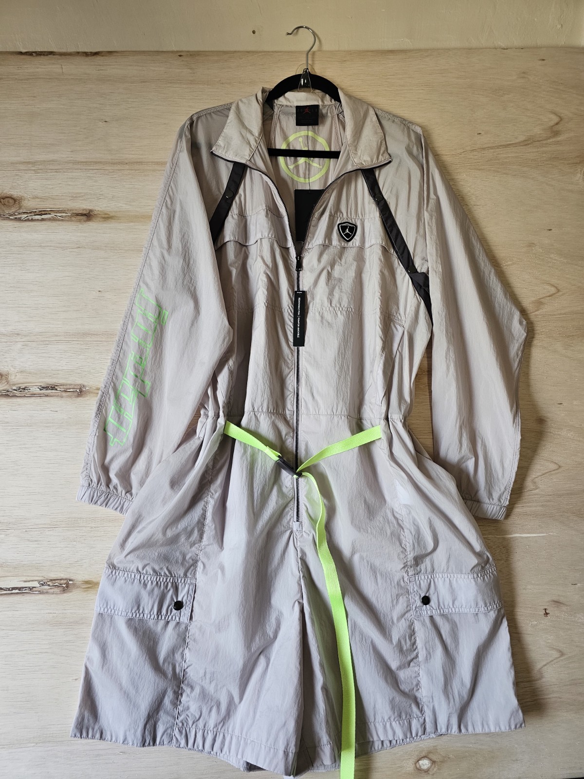 Nike Air Jordan Flight Suit Romper Womens 2XL Grey Purple Belted Convertible