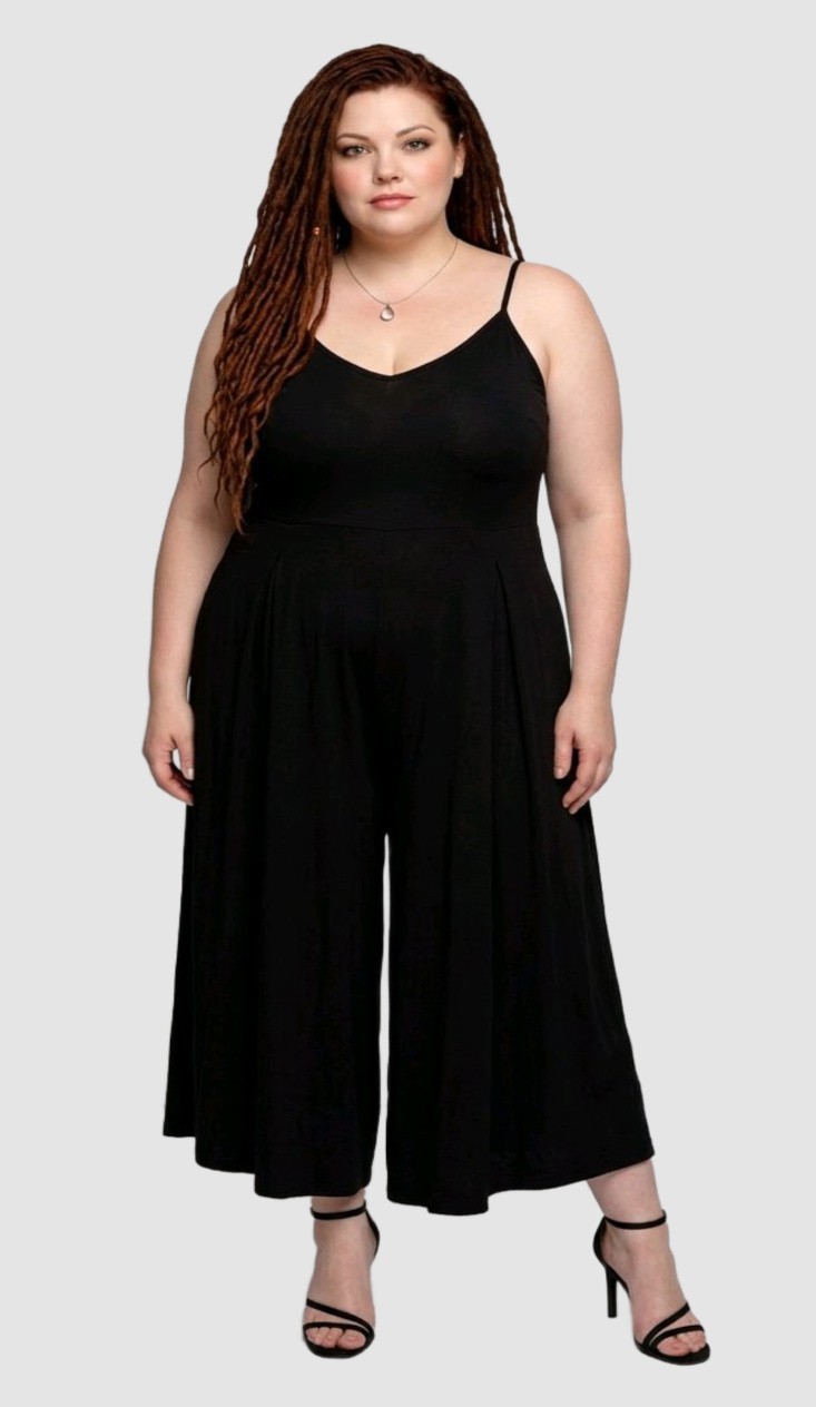 TORRID Size 1 (14/16W) Black Wide Leg Jumpsuit