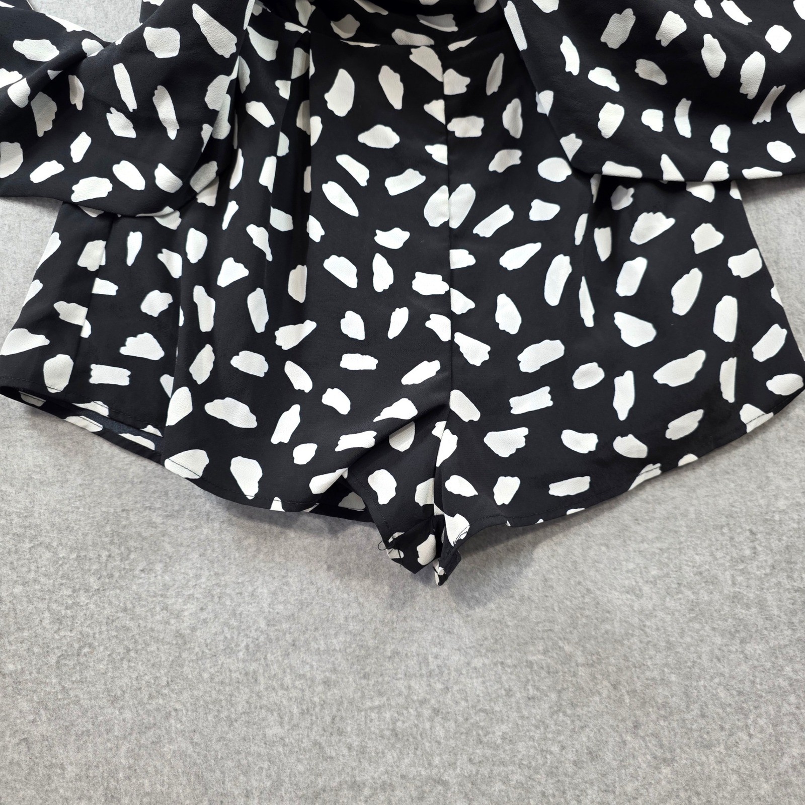 Lulus Black White Abstract Print Strapless Skort Romper Small