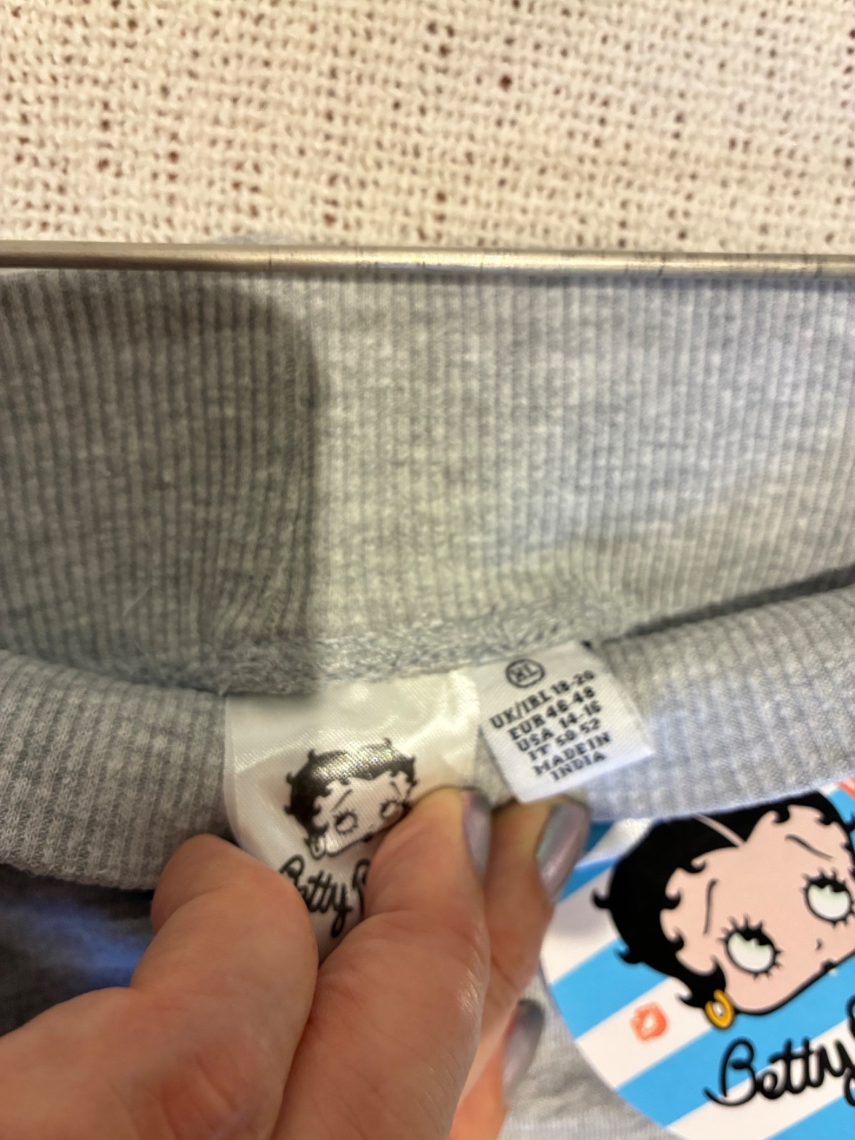 BNWT Betty Boop Girl Power adorable rare Pyjama Loungewear Set Grey/Blue XL