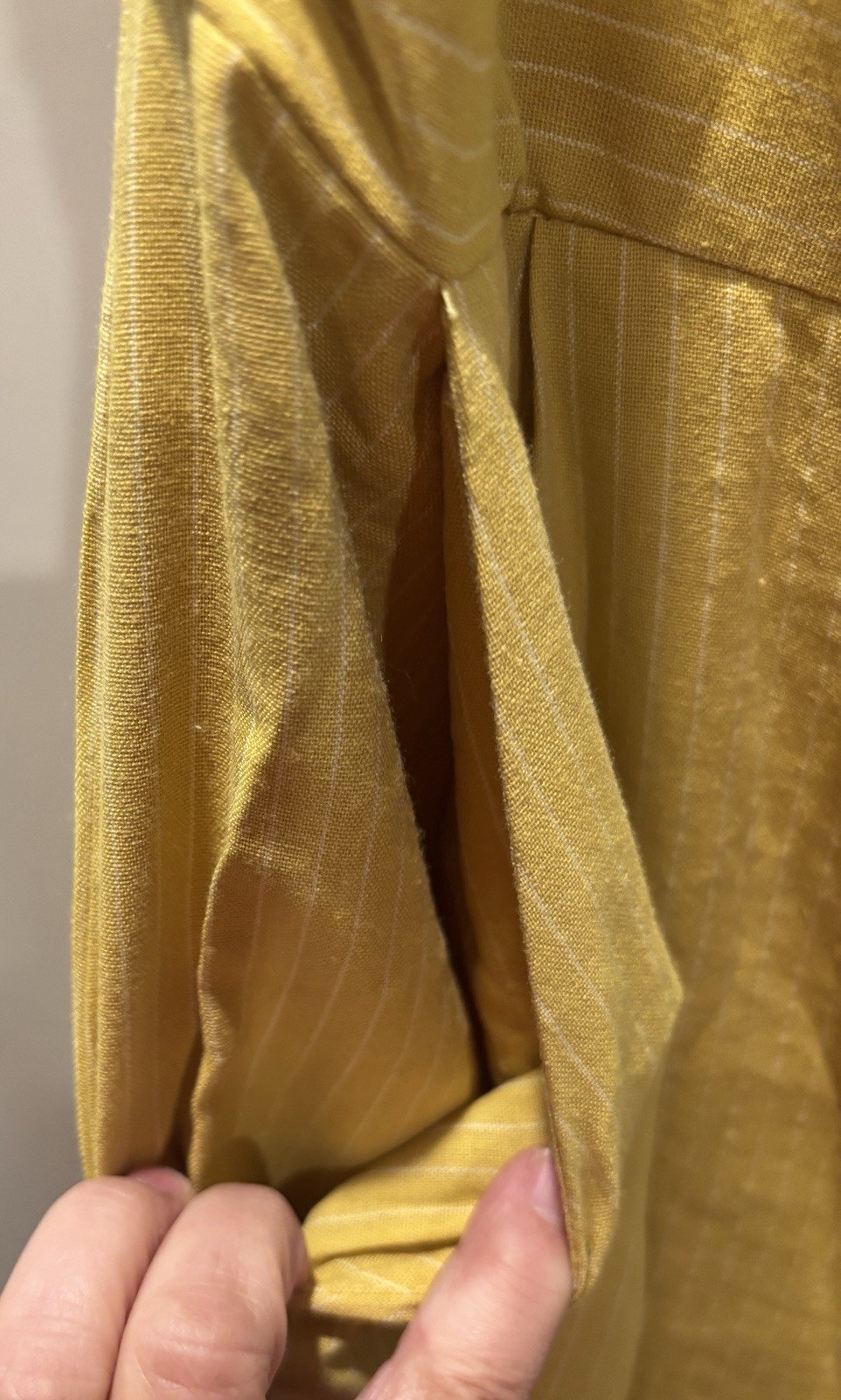 Coastal Air Mustard Yellow Striped Tie-Back Culotte Jumpsuit Size Large
