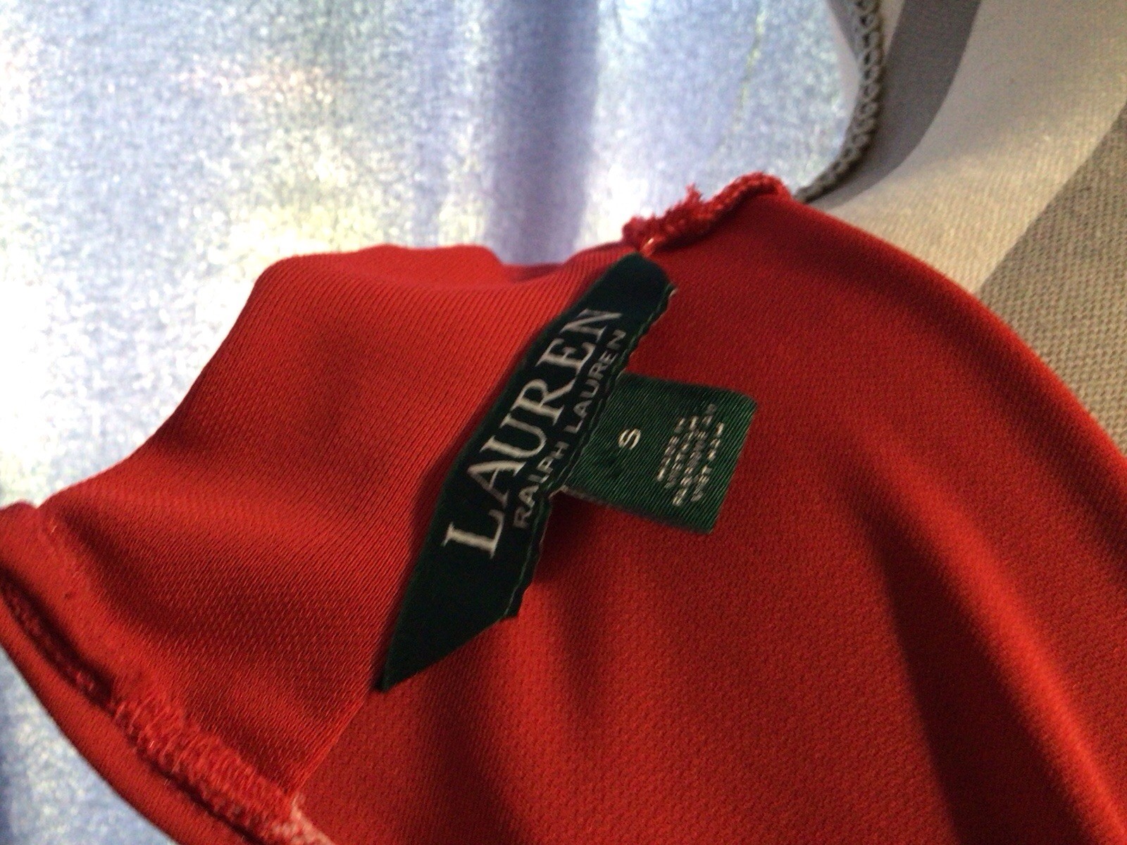 Ralph Lauren Red Vneck Sleeveless Pockets Neck Tie Back Zip Pants Jumper S