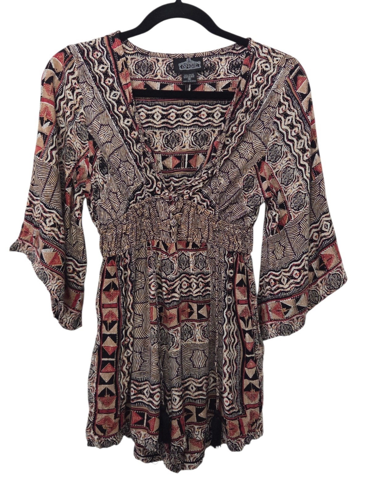 Boho Western ANGIE Rayon Shorts Romper with Tassels Size M