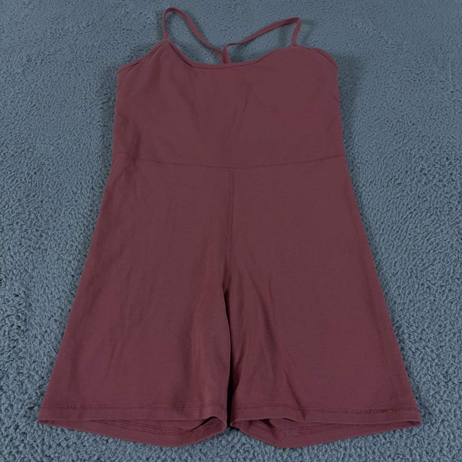 Old Navy Bodysuit Womens L Pink Cami Active PowerChill Removable Cups Shorts Bib