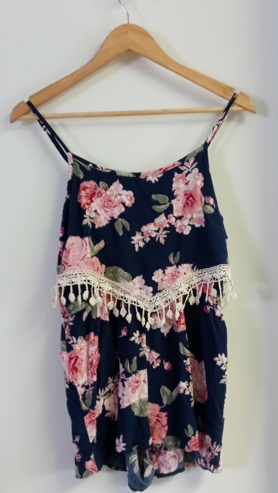 Rue 21 Women’s Romper Jumpsuit Navy Blue Floral Size M