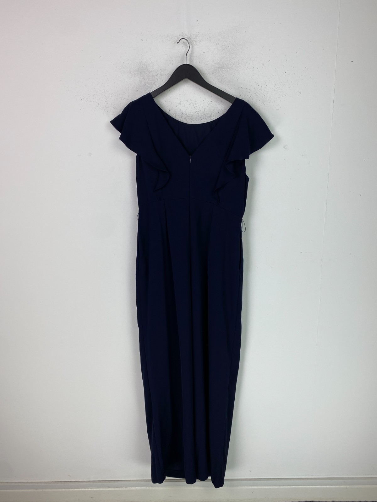 Phase Eight Navy Plain Jumpsuit Short Ruffle Sleeve Straight Leg Style UK 16