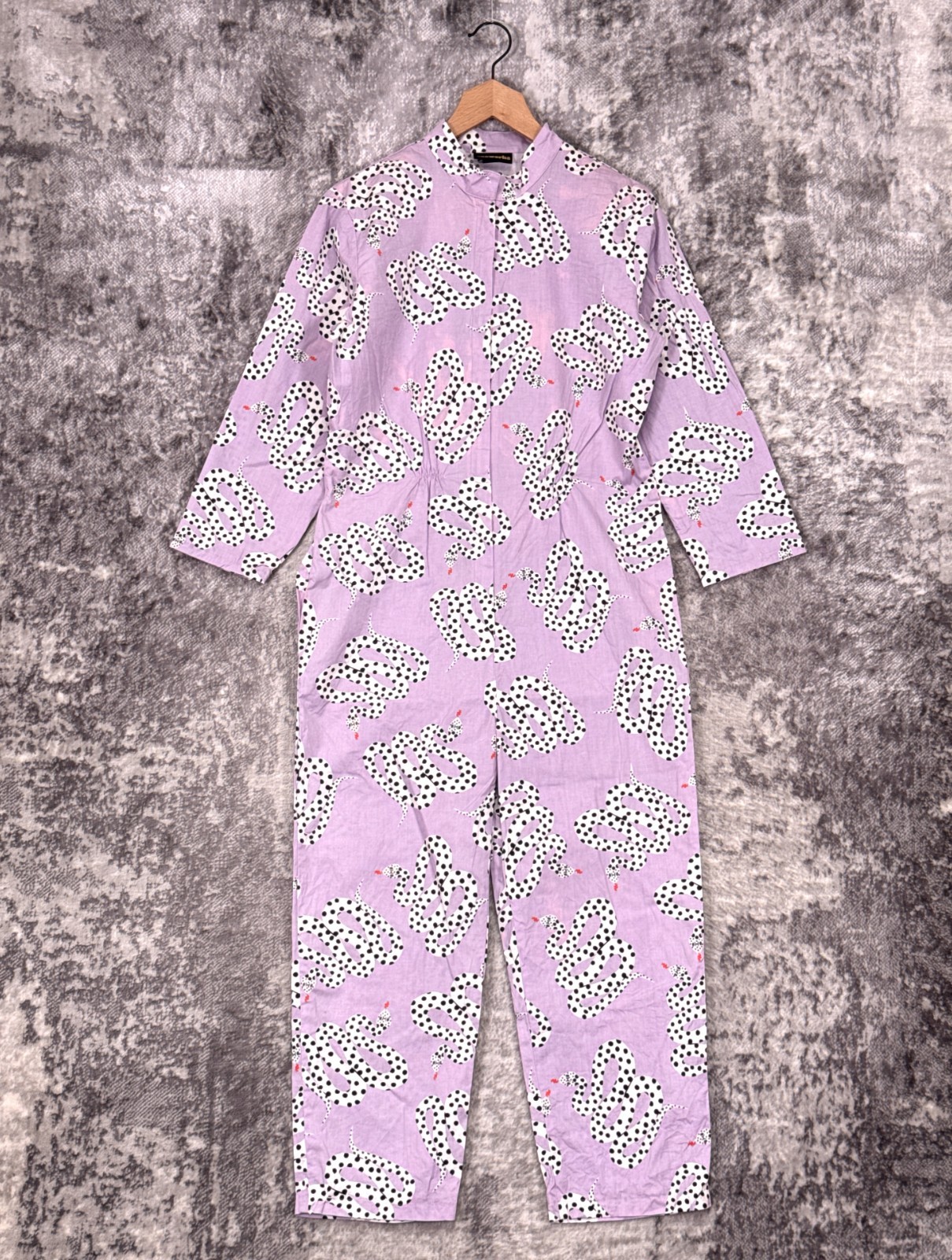 Nooworks Jumpsuit Large Womens Purple Pink Snake Print Long Sleeve
