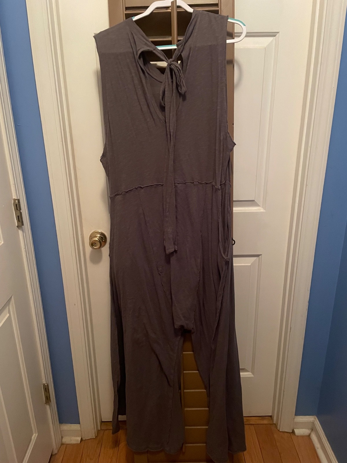 Free People Women’s Initimately Homebody Wide leg Charcoal Gray Romper Jumper L