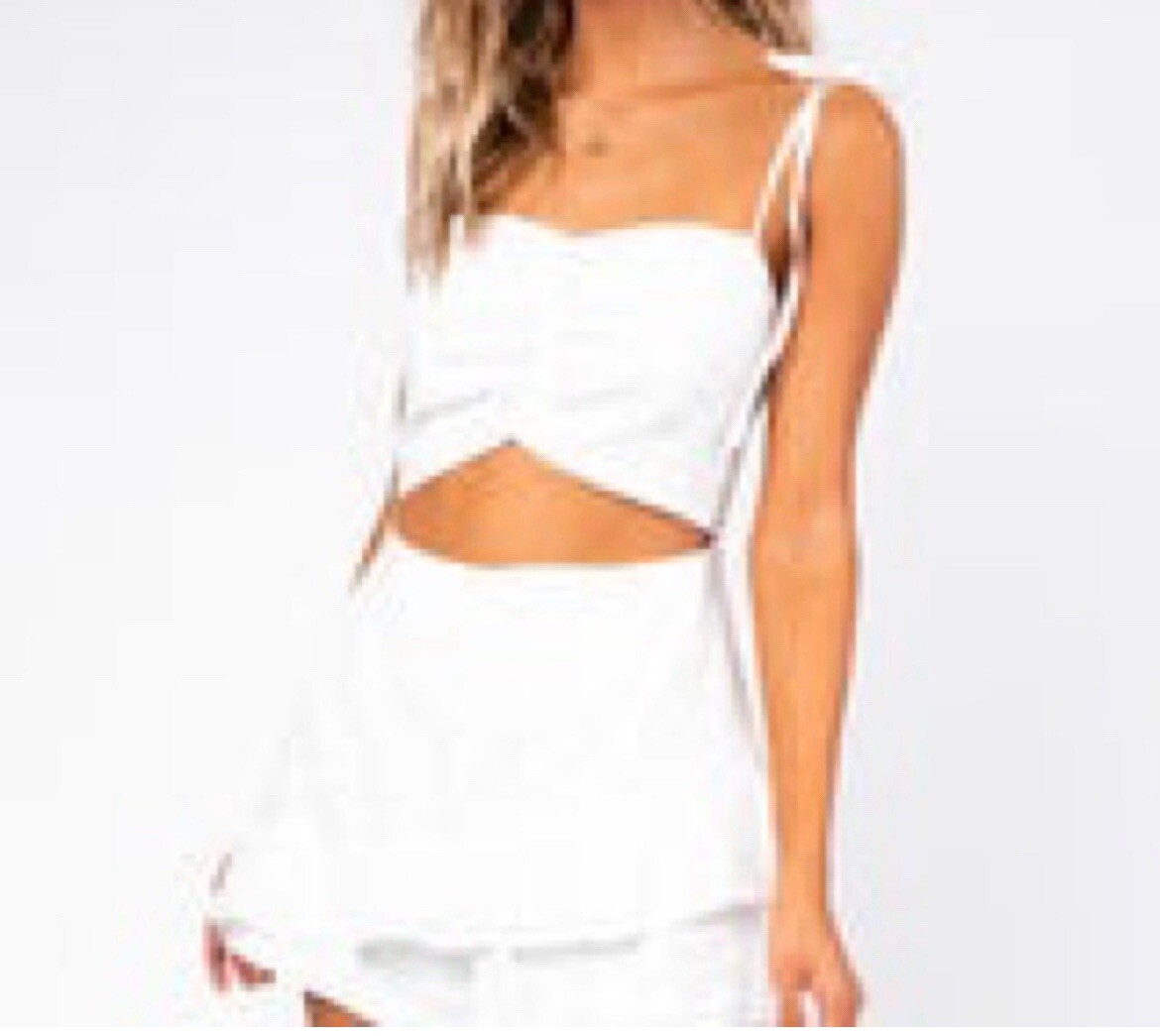 Princess Polly NWT Vienna Playsuit Romper – White Size 8
