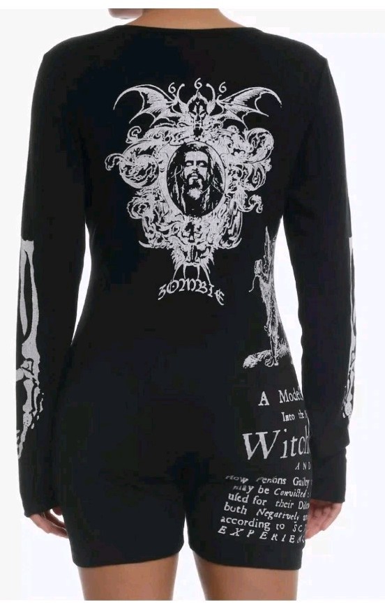HOT TOPIC ROB ZOMBIE WITCHCRAFT RIBBED ROMPER NWT SZ-L