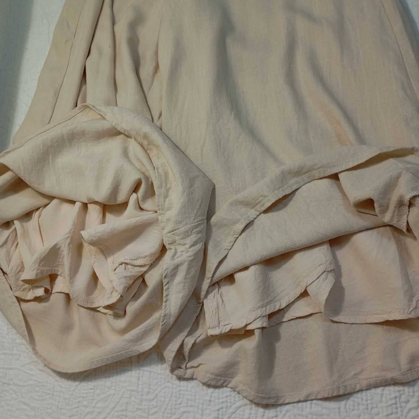 MVN The Label Jumpsuit Beige Sz M Linen Blend Relaxed Fit Lightweight Fabric