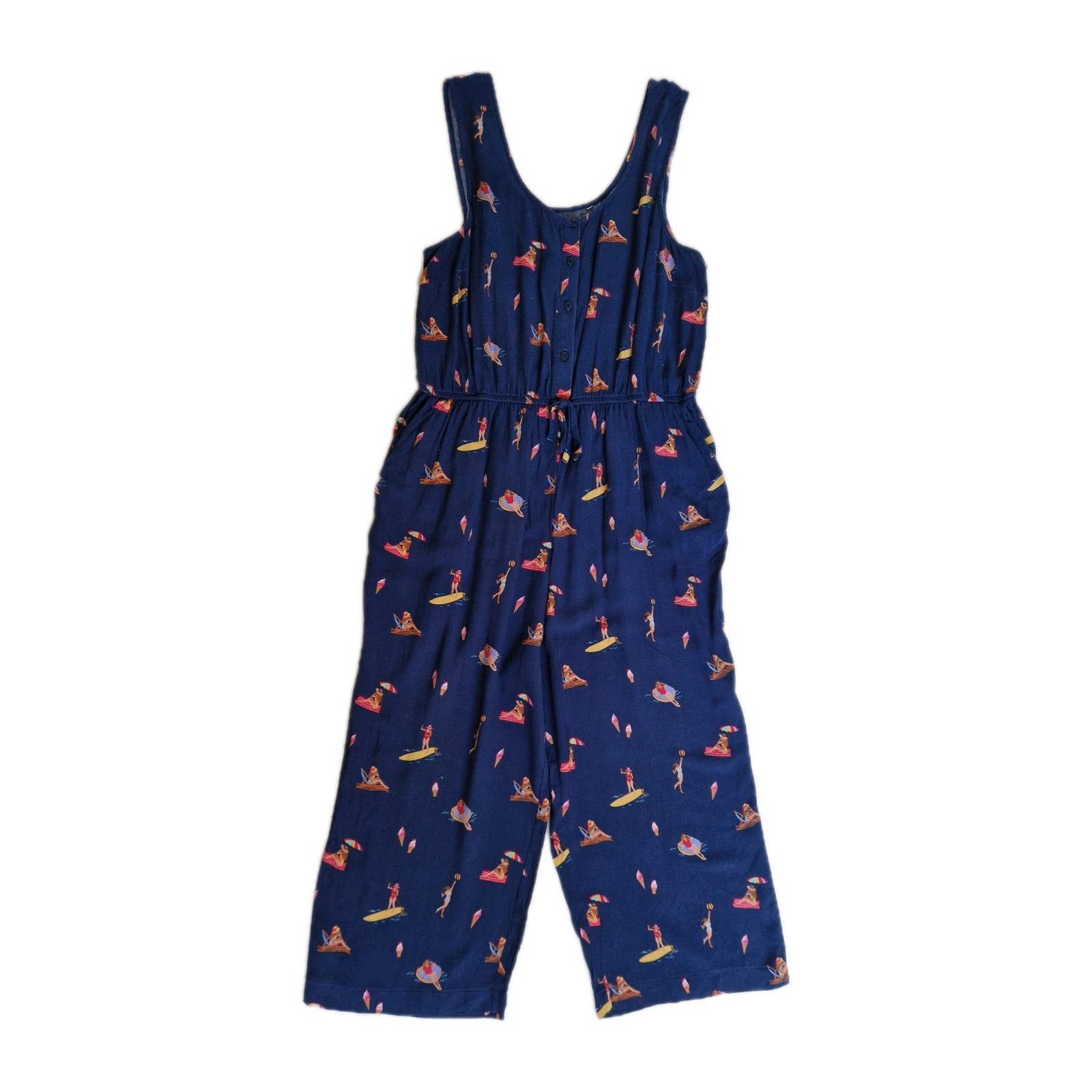 Women’s Beach Scene Blue Jumpsuit All In One Size 16R