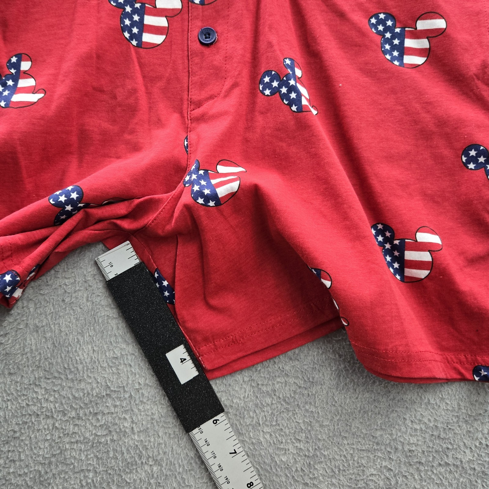 Disney Women Romper M Red Graphic Print Mickey Mouse Short Sleeve NWT