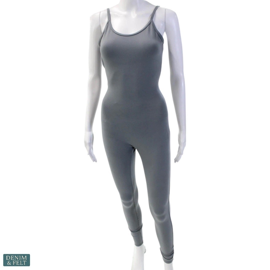 Alo Yoga Airbrush One and Done Steel Grey Bodysuit Jumpsuit Size XS