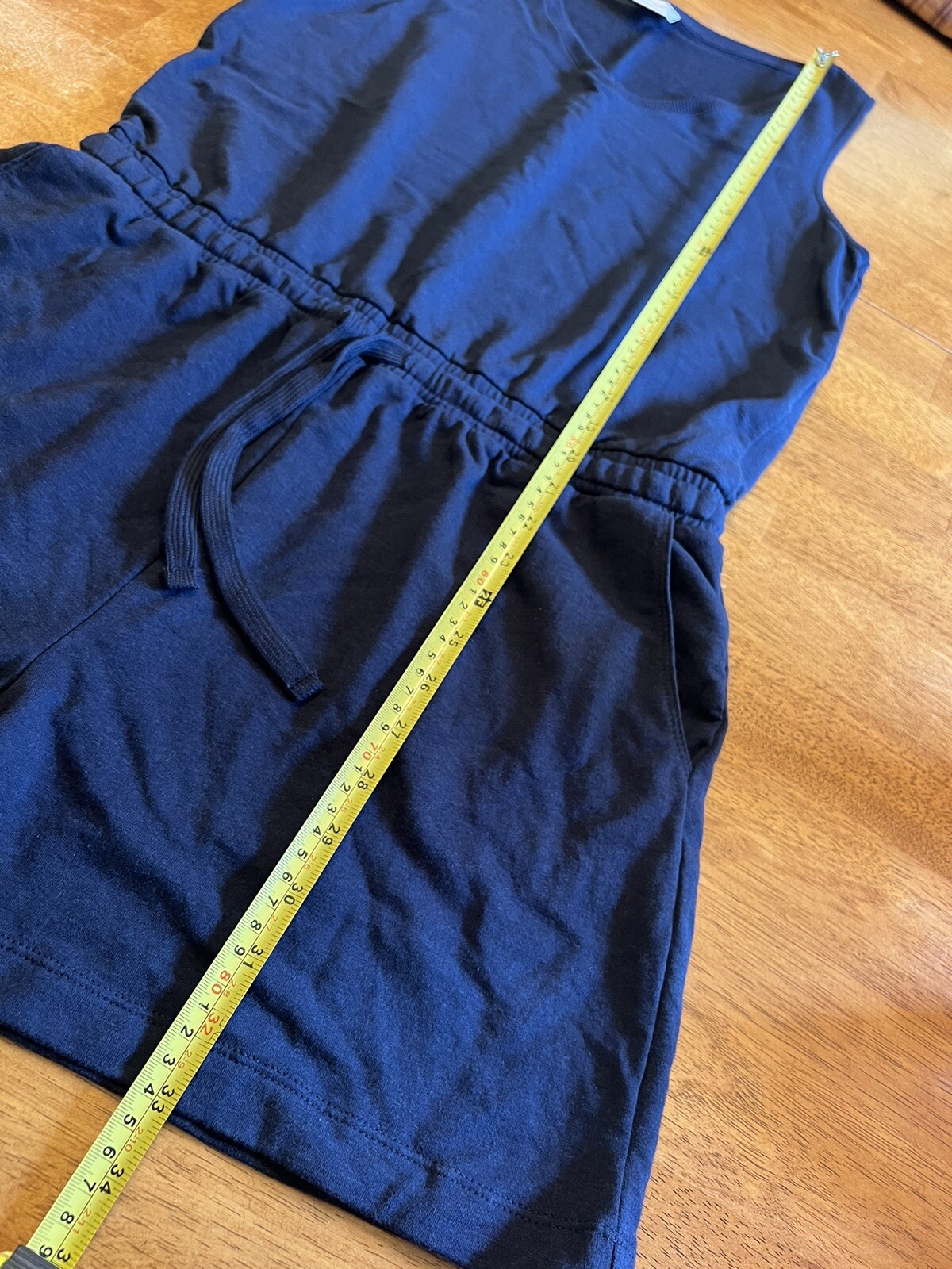 AMAZON ESSENTIALS WOMENS STUDIO TERRY FLEECE ROMPER NAVY SIZE M NWOT