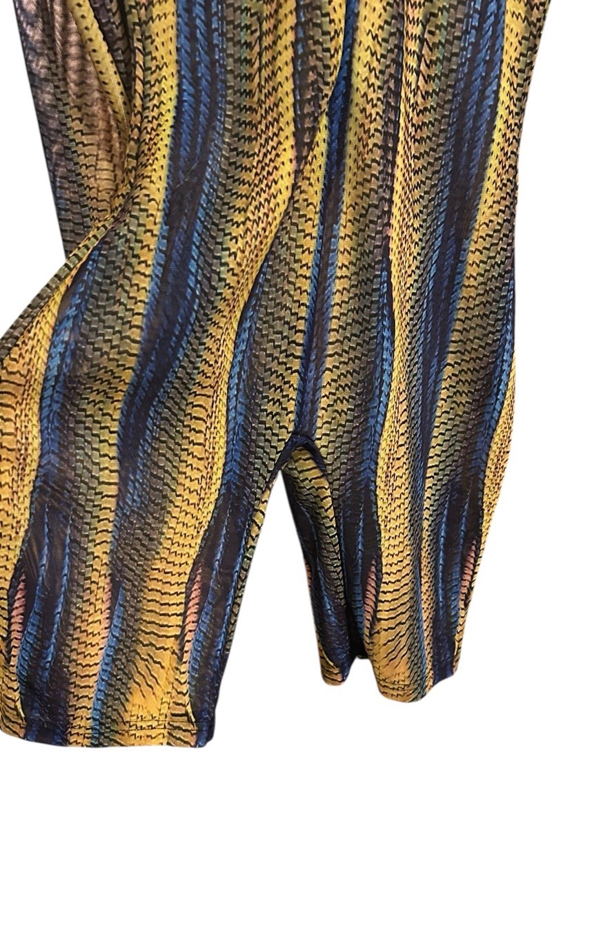 Shane Justin Short Skintight Jumpsuit Sz Small Green Snake Animal Print Playsuit