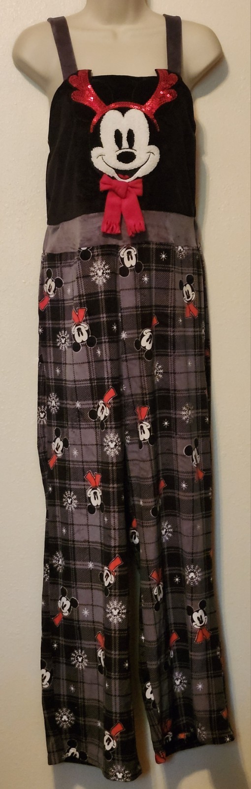 Disney Christmas Mickey Mouse Jumper Junior Size M (7-9) Velour Soft Stretchy