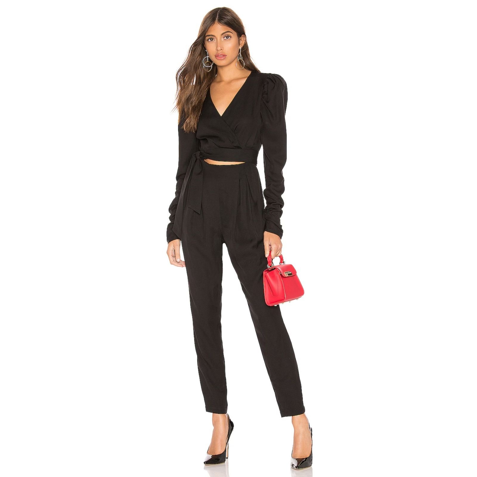 L’ACADEMIE The Mary Straight Leg Jumpsuit Black Small
