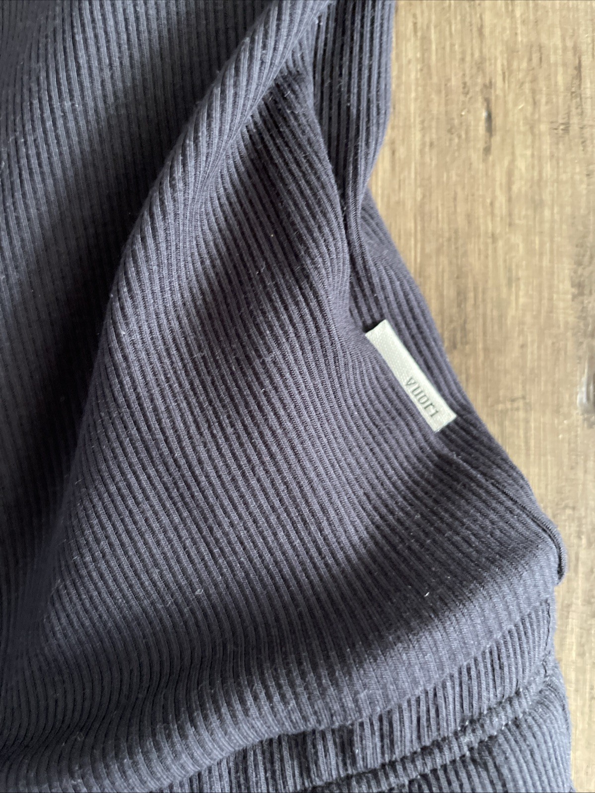 NWOT $148 VUORI Pose Scoop Ribbed Knit Wide Leg Drawstring Jumpsuit LARGE Black