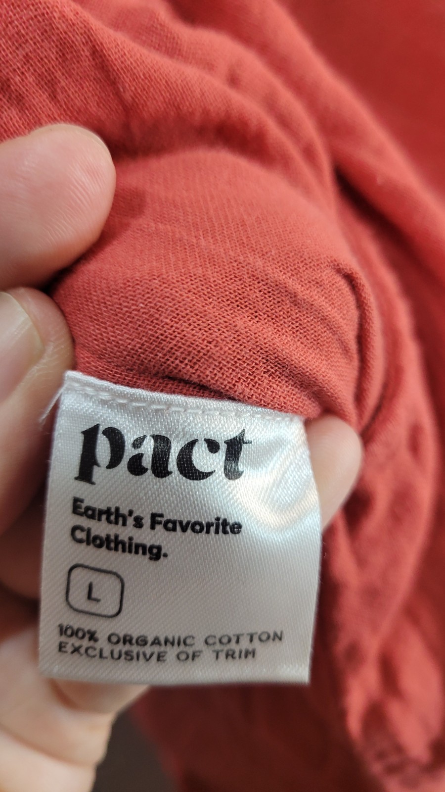 Pact Organic Cotton Coral Halter Jumpsuit L Wide Leg Tie Waist Sustainable