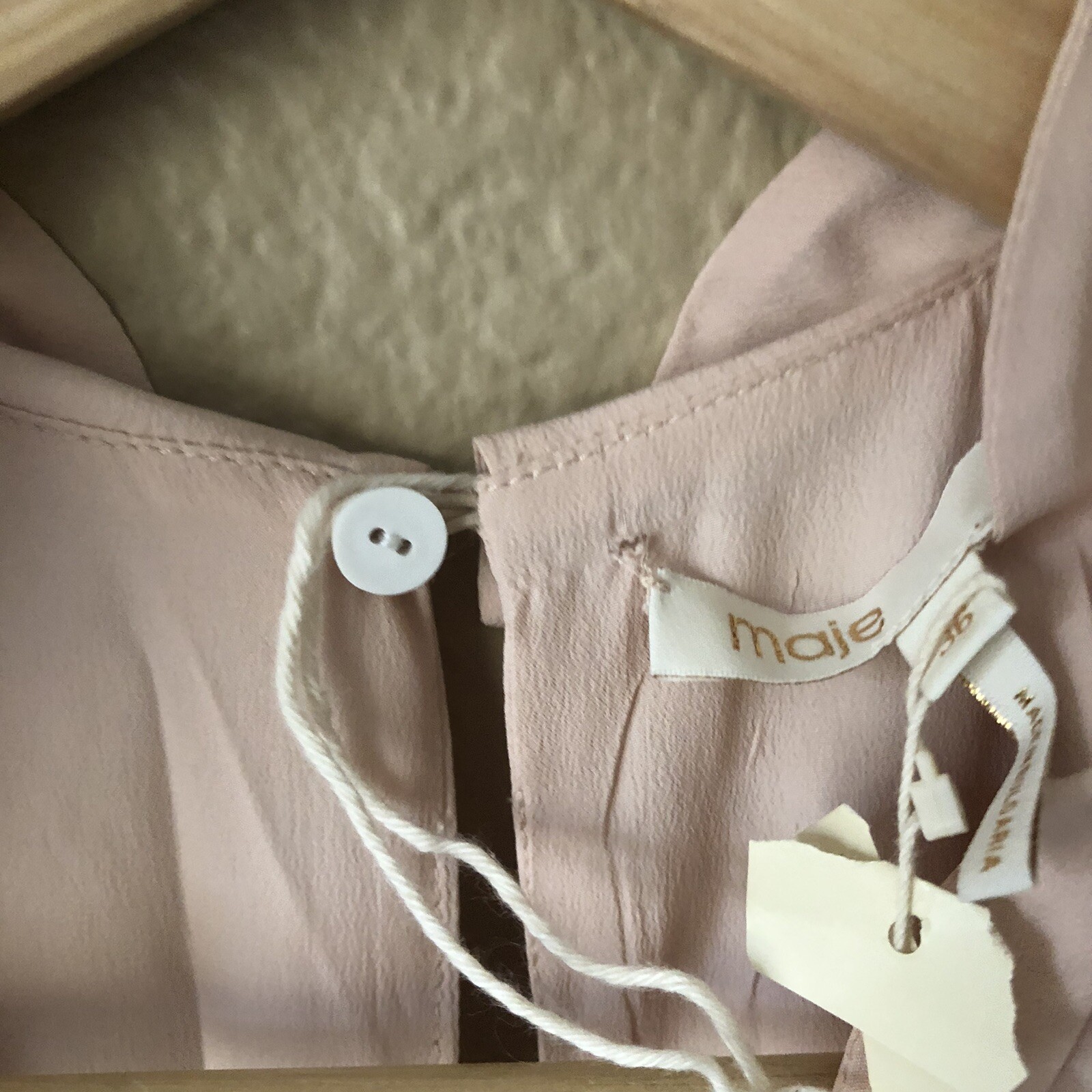 $415 NWT Maje Ruffled Pink Acetate Silk Romper Playsuit Size 36 Xs/small