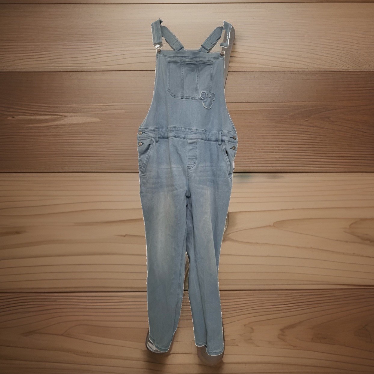 Disney Parks Our Universe Mickey Mouse Bib Overalls Blue Jean Denim Women’s XXL