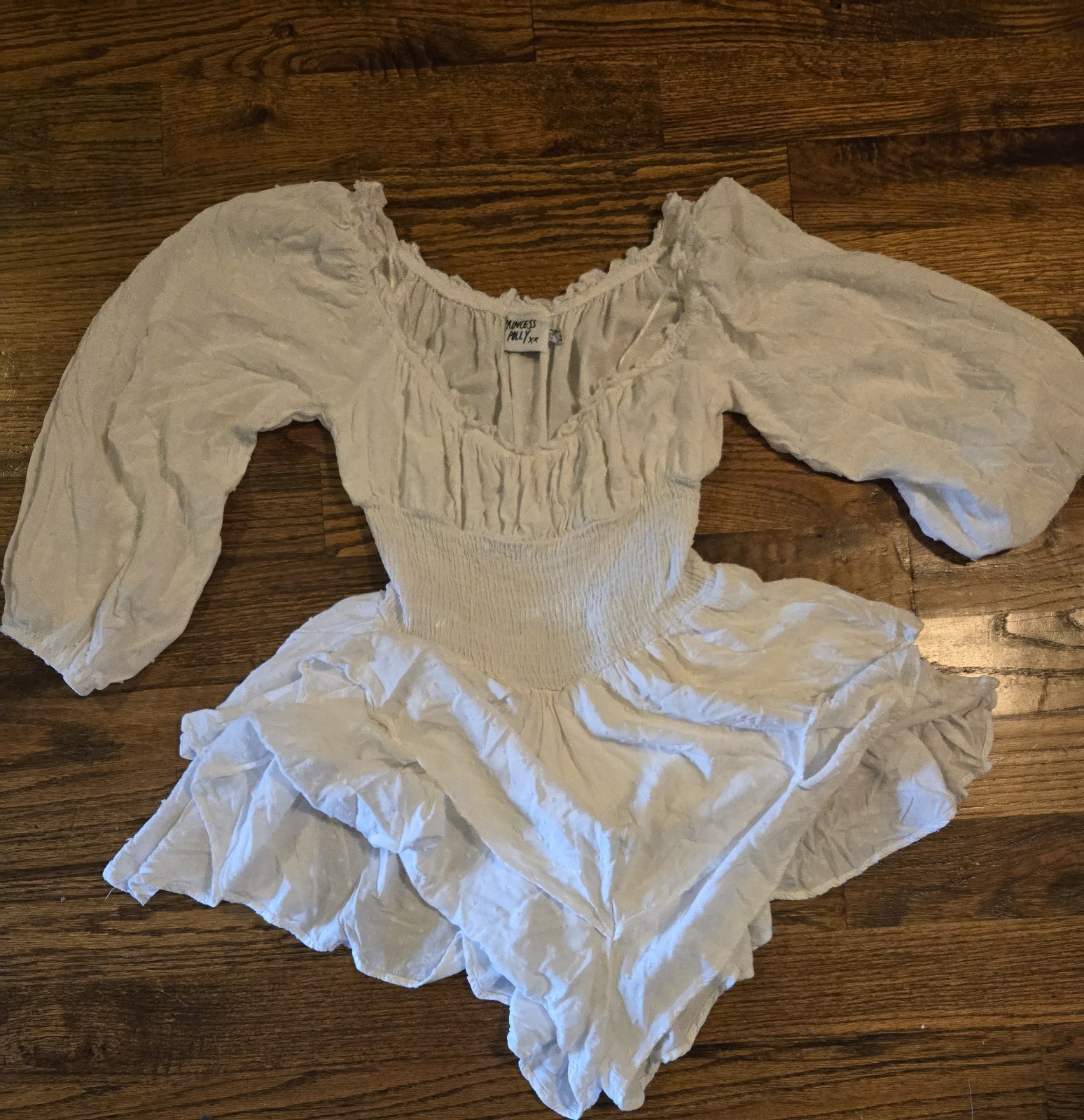 Princess Polly Love Galore White Tiered Romper Women’s Size 6