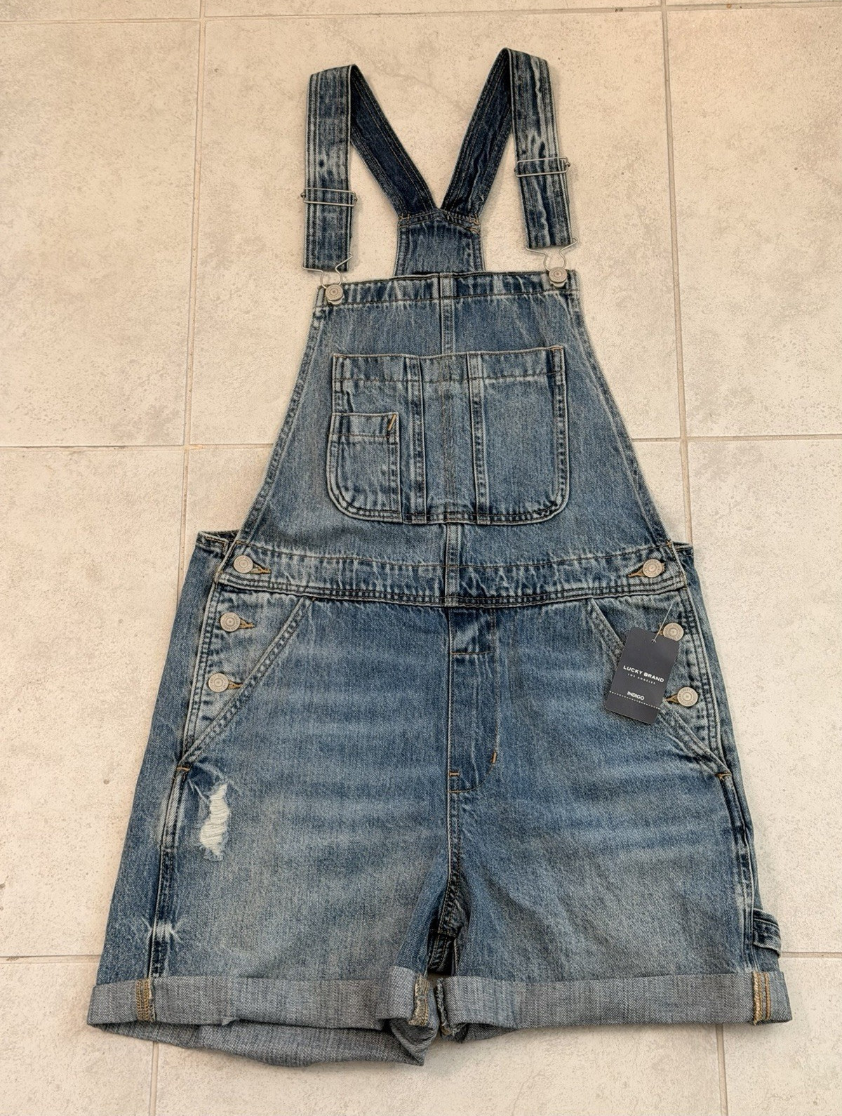 NWT Lucky Brand Women’s Denim Overall Shortalls Size S