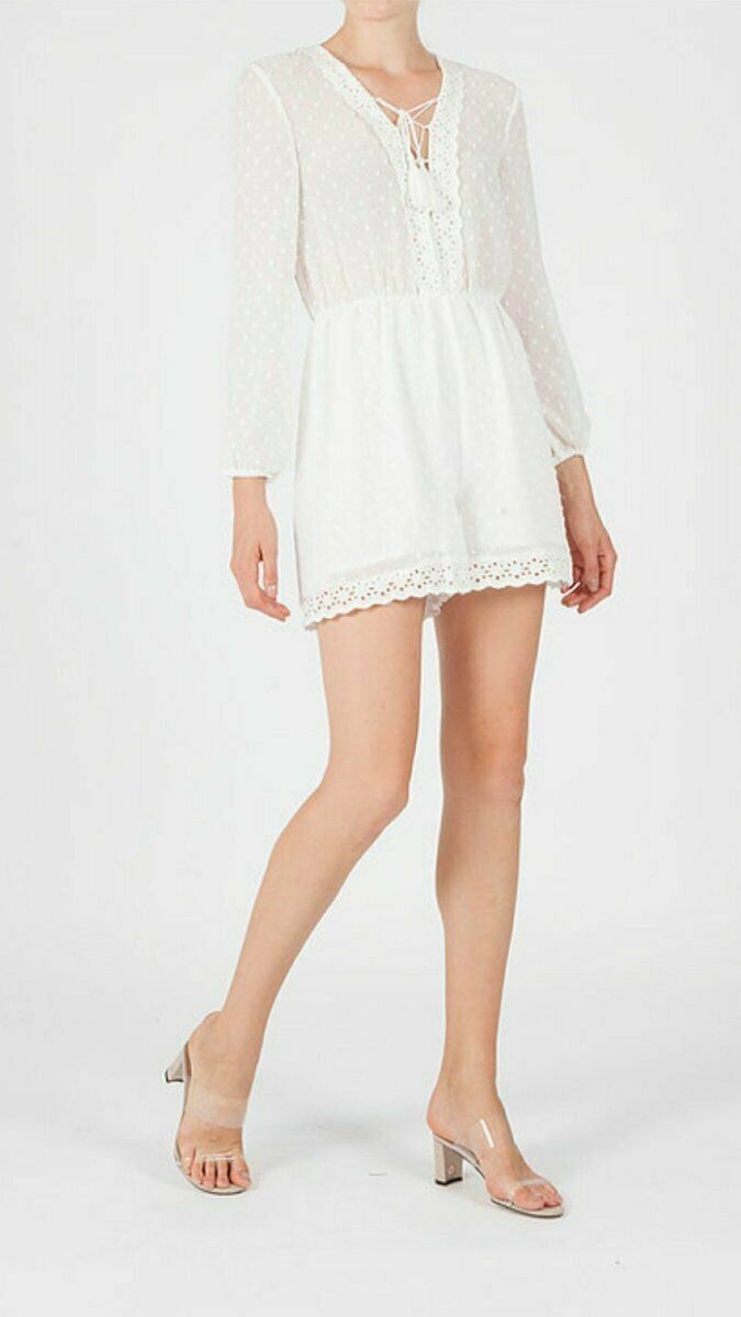 Jovonna London Frutta Playsuit UK10, Sheer and feminim, great for travelling