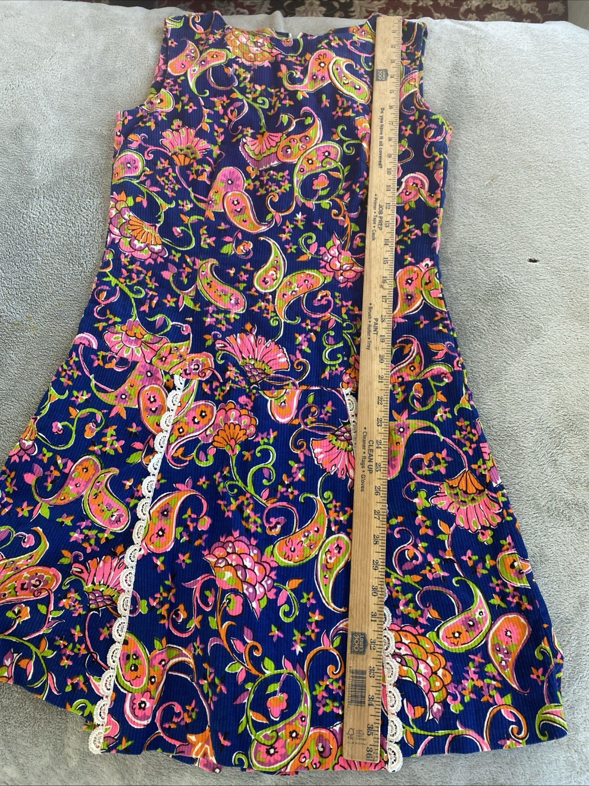 Vintage Shaker Square Size 14 Psychedelic Paisley Neon Skort Romper 60’s Groovy
