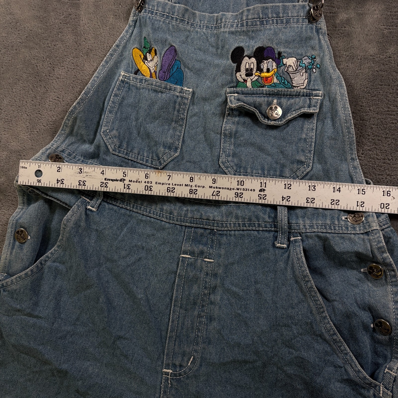 Vintage Disney Mickey + Friends Unlimited Overall Shorts Women Medium Romper