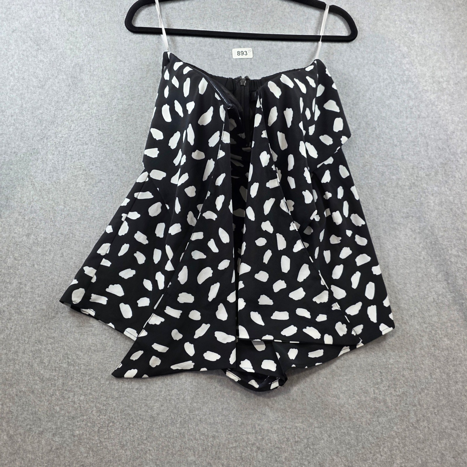 Lulus Black White Abstract Print Strapless Skort Romper Small