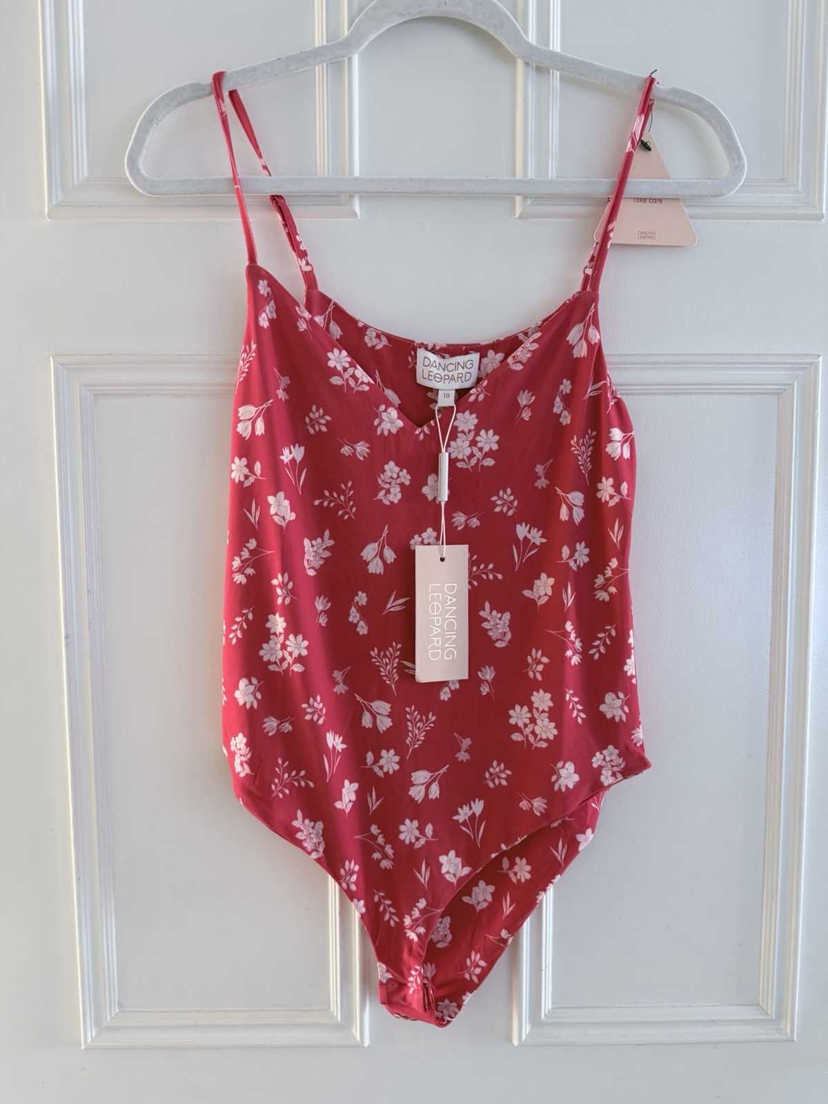Dancing Leopard Tiago play suit, Red Leaf Design, Size UK10 New With Tags