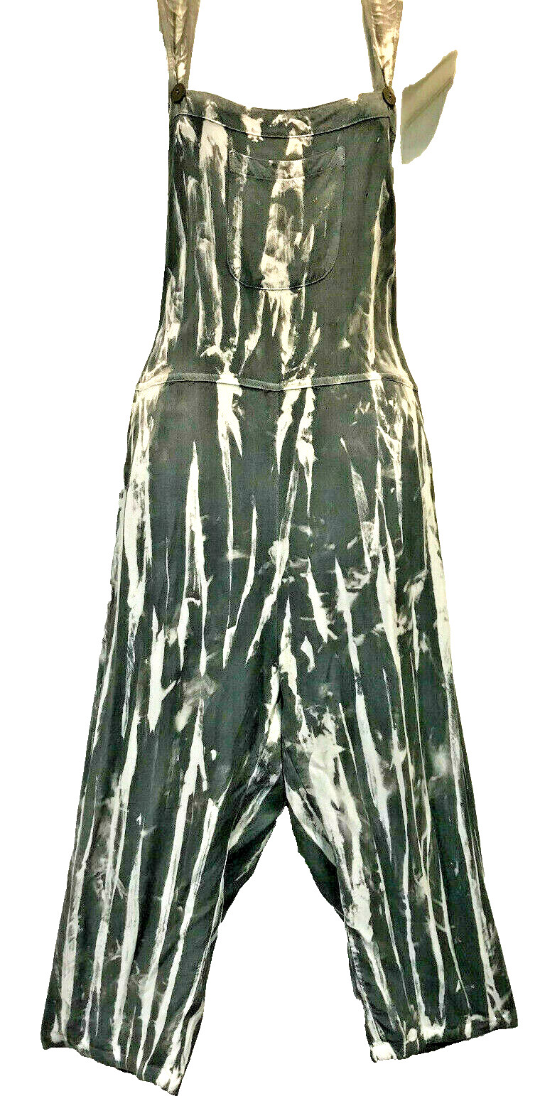 SACRED THREADS tie dye hippy rayon OVERALLS ROMPER JUMPSUIT JUMPER O/S fit L