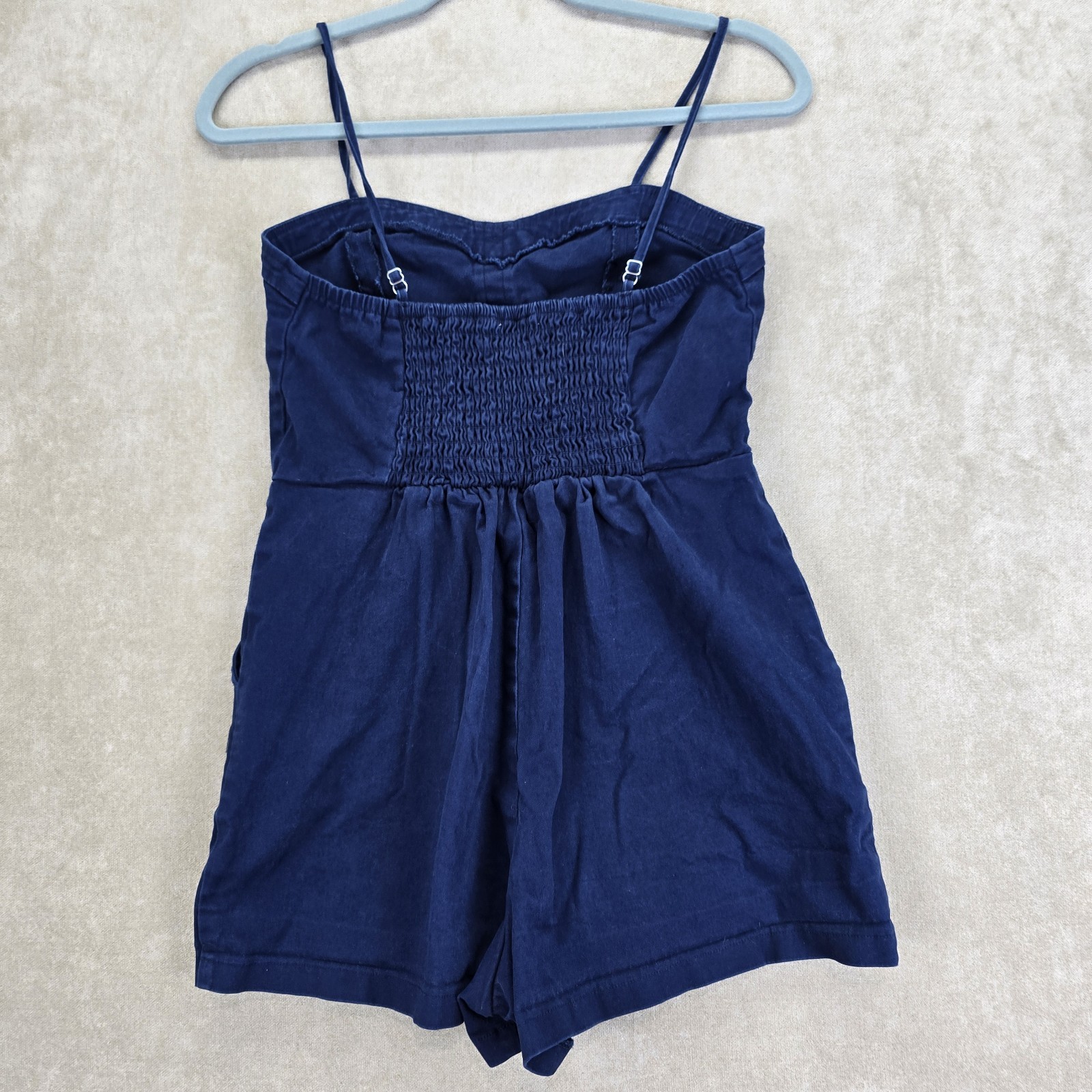 Copper Key Womens 60s Style Tank Top Shorts Romper Navy Blue Size Small