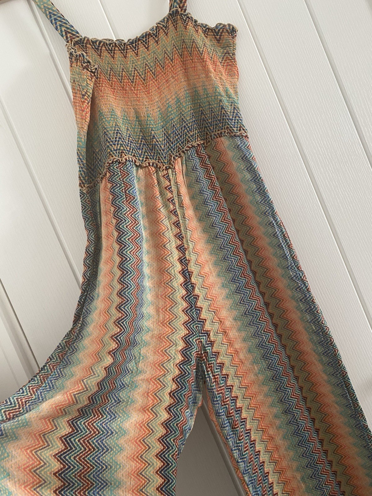 Anthropologie Conditions Apply Boho Artisan Hipster Festival Jumpsuit Wide Leg