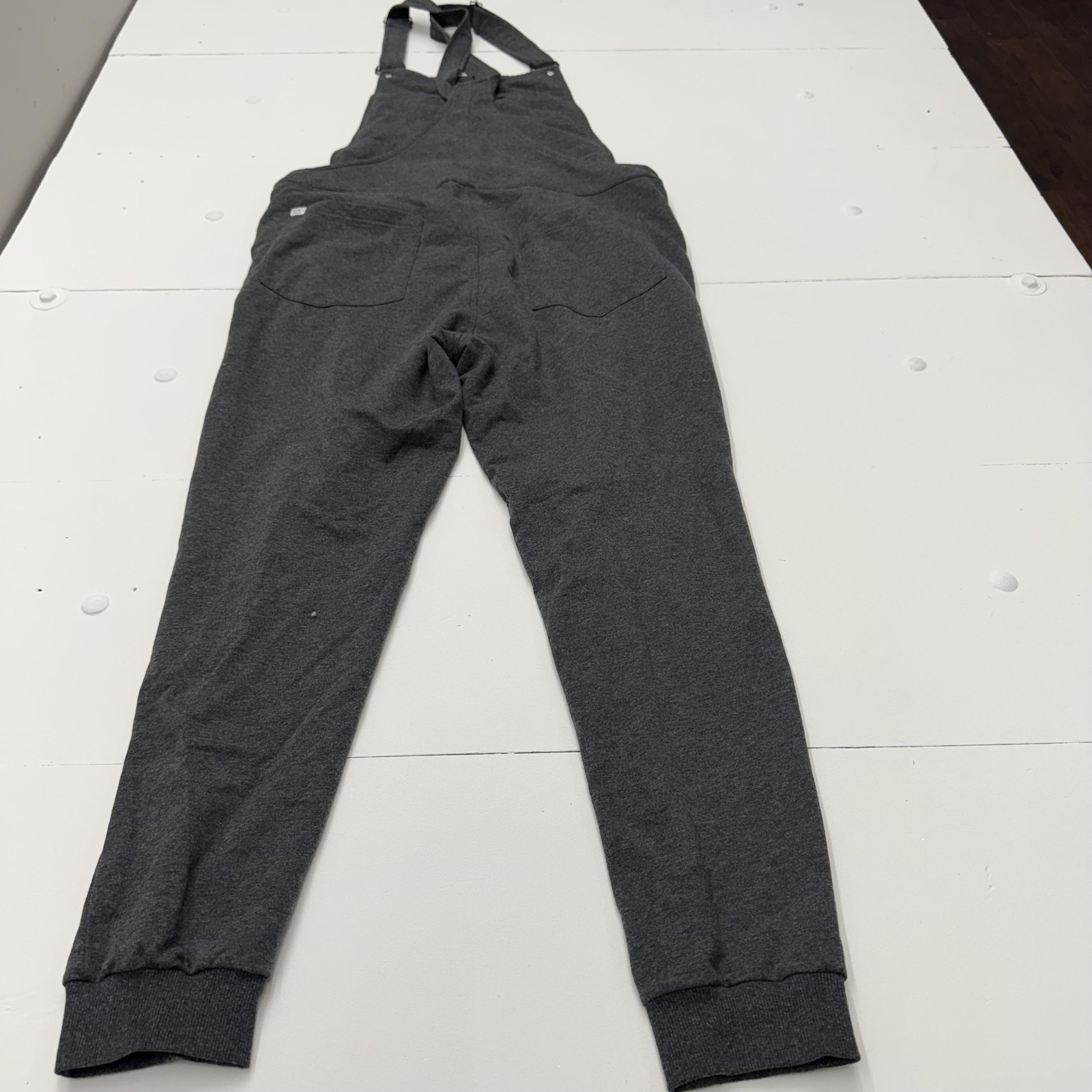 The Great Fantastic Overalls Womens M Gray Jersey Knit Adjustable Strap Pockets
