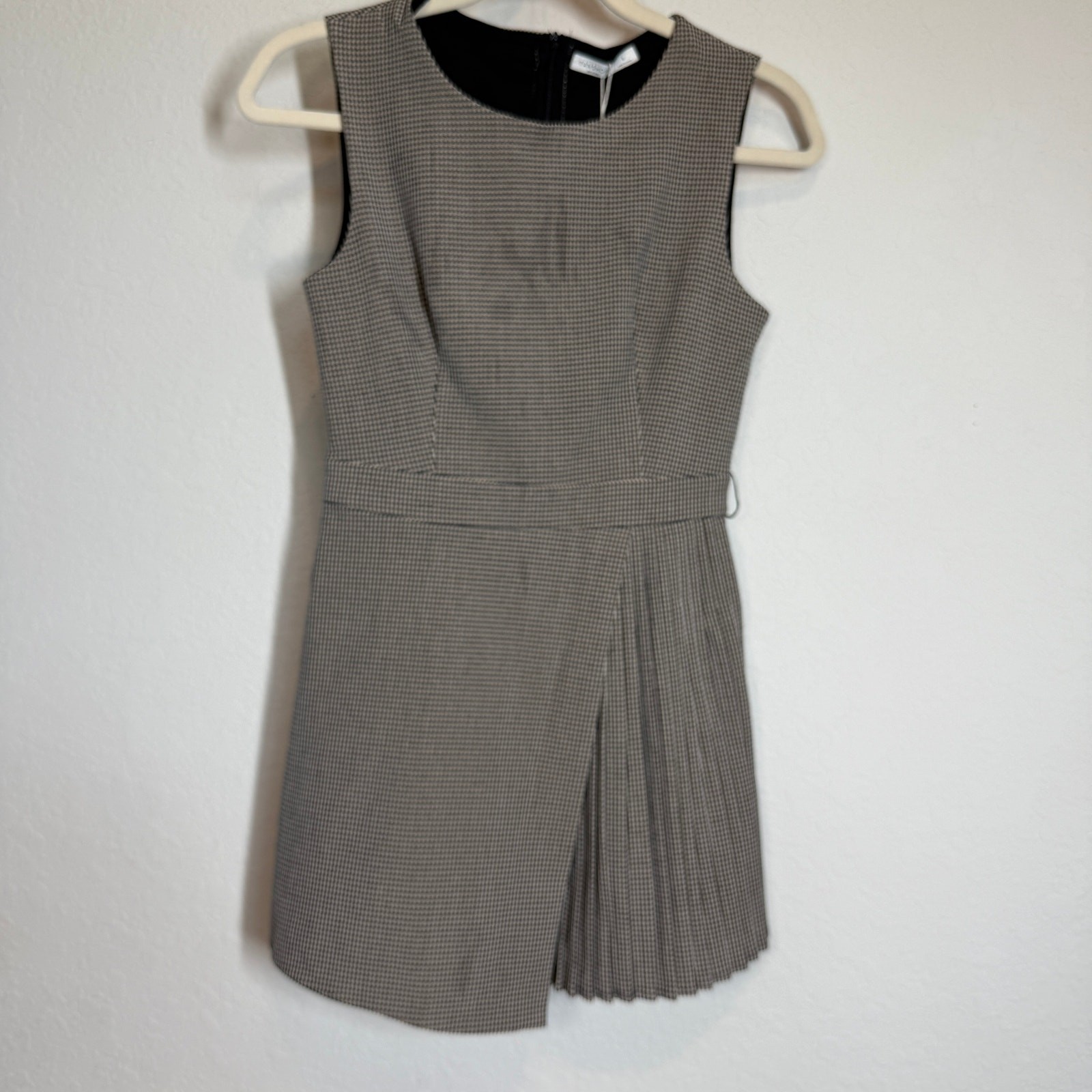 Women’s Tanshop Herringbone Plaid Pleated Skirt Romper Skort Size Medium NEW