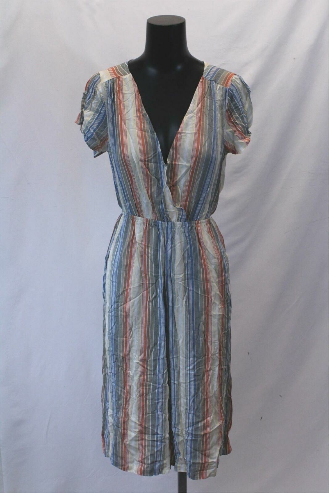 Nasty Gal Womens Line Dance Striped Culotte Jumpsuit LL1 Rust Size US:2 UK:4 NWT