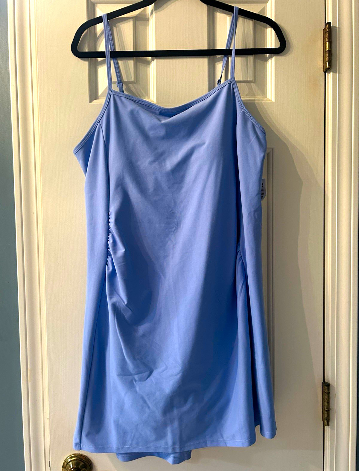 Old Navy Active Maternity PowerSoft Blue Romper XL Pockets Athleisure