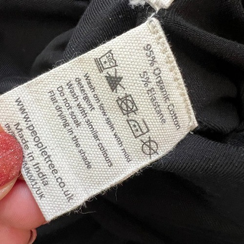 People Tree Organic Cotton Black Belted Button Front Jumpsuit Womens 10